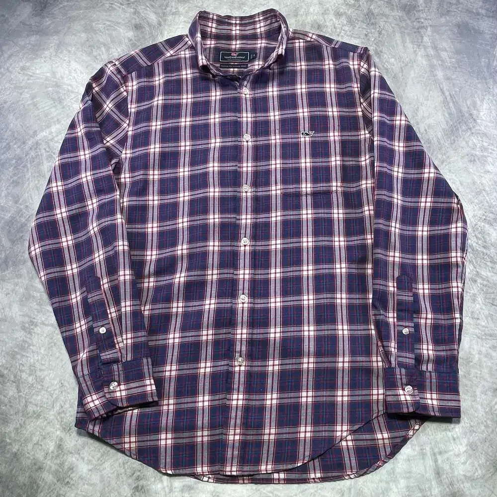Vineyard Vines Men's Performance Tucker Flannel Shirt Plaid Button Down Sz S